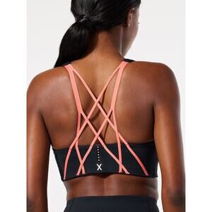 Savage X Fenty Sport Strap It Up‎ Low Impact Sports Bra Black Pink Large